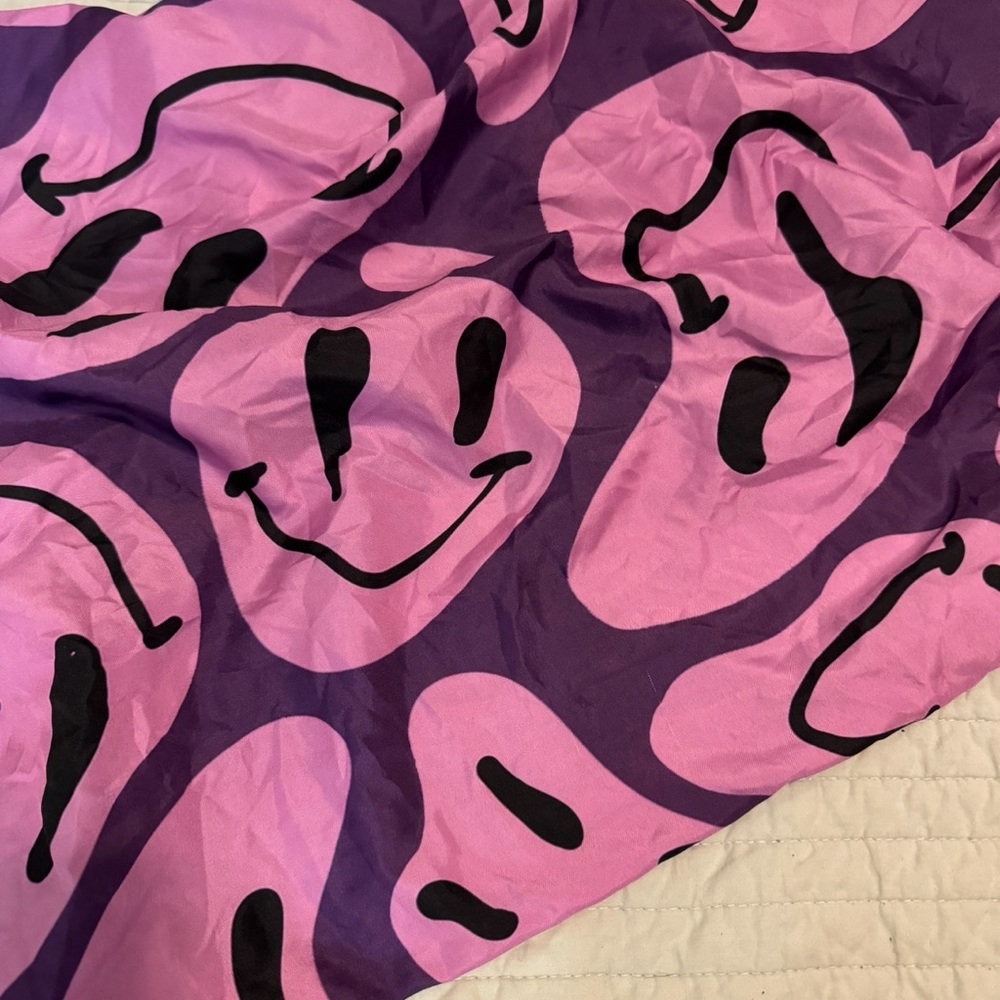 Purple and Pink Smiley Face Tapestry